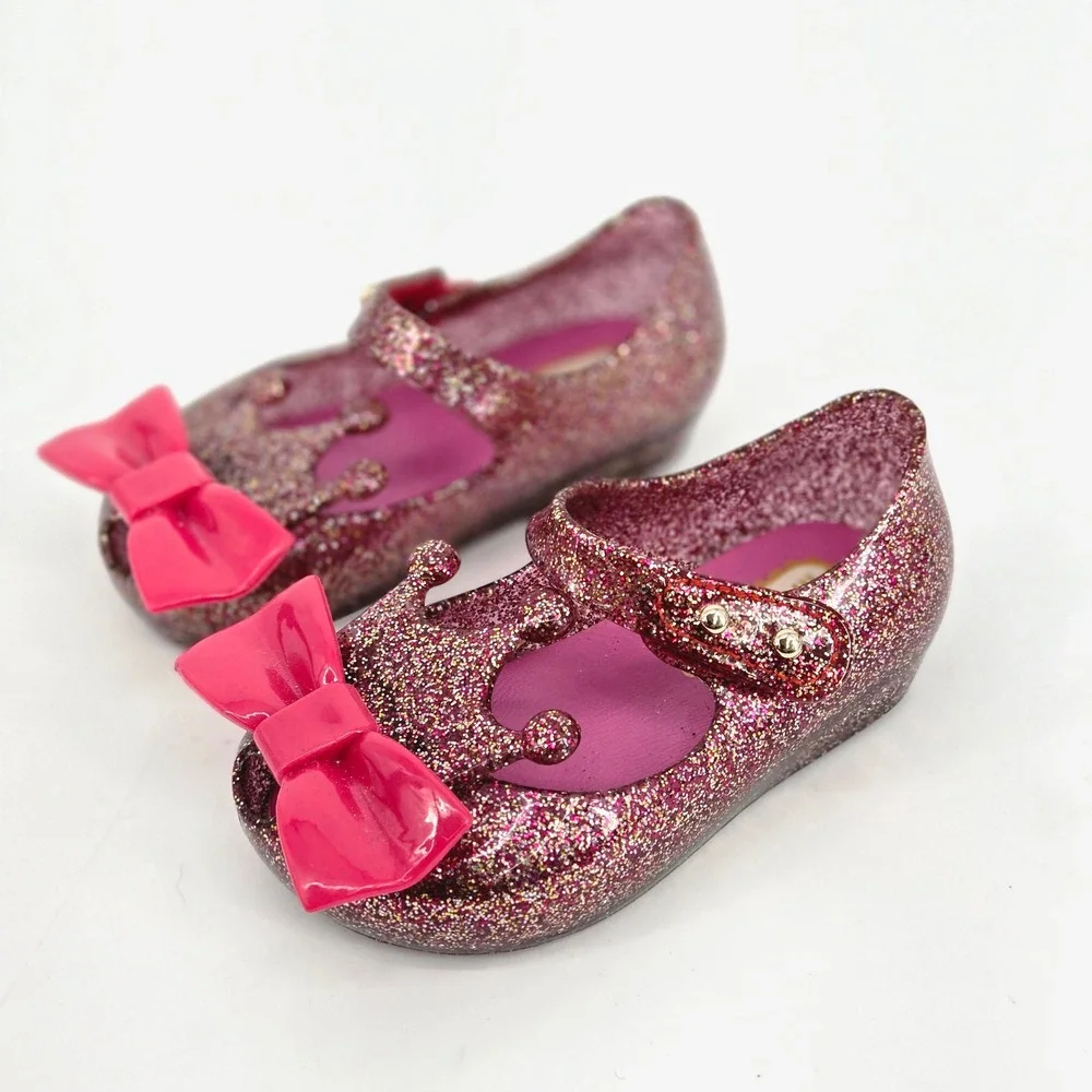 Mini DD Kids Sparkly Crown Jelly Flats Mary Jane Dress Shoes Lot Of 2 Size 5